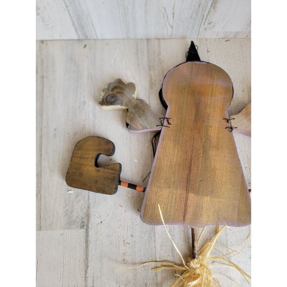 Vintage wooden witch broom hanging Halloween home decor sign unique - Picture 8 of 9